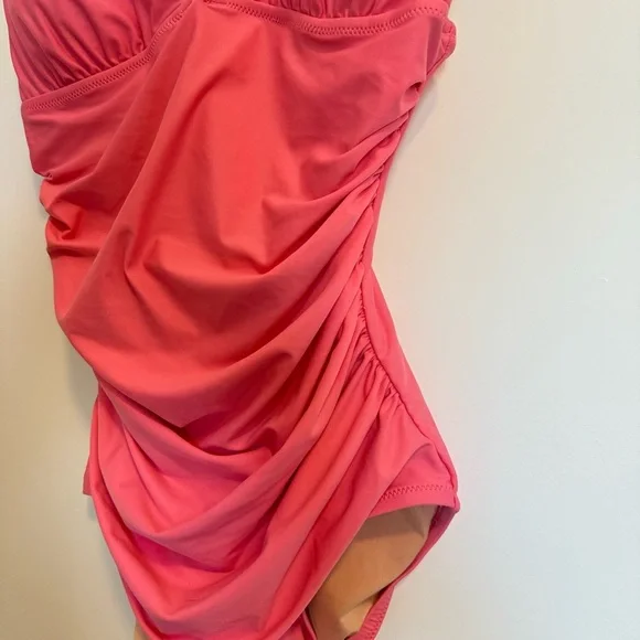 NWOT J.Crew Ruched V-Neck One Piece Swimsuit - Picture 6 of 10